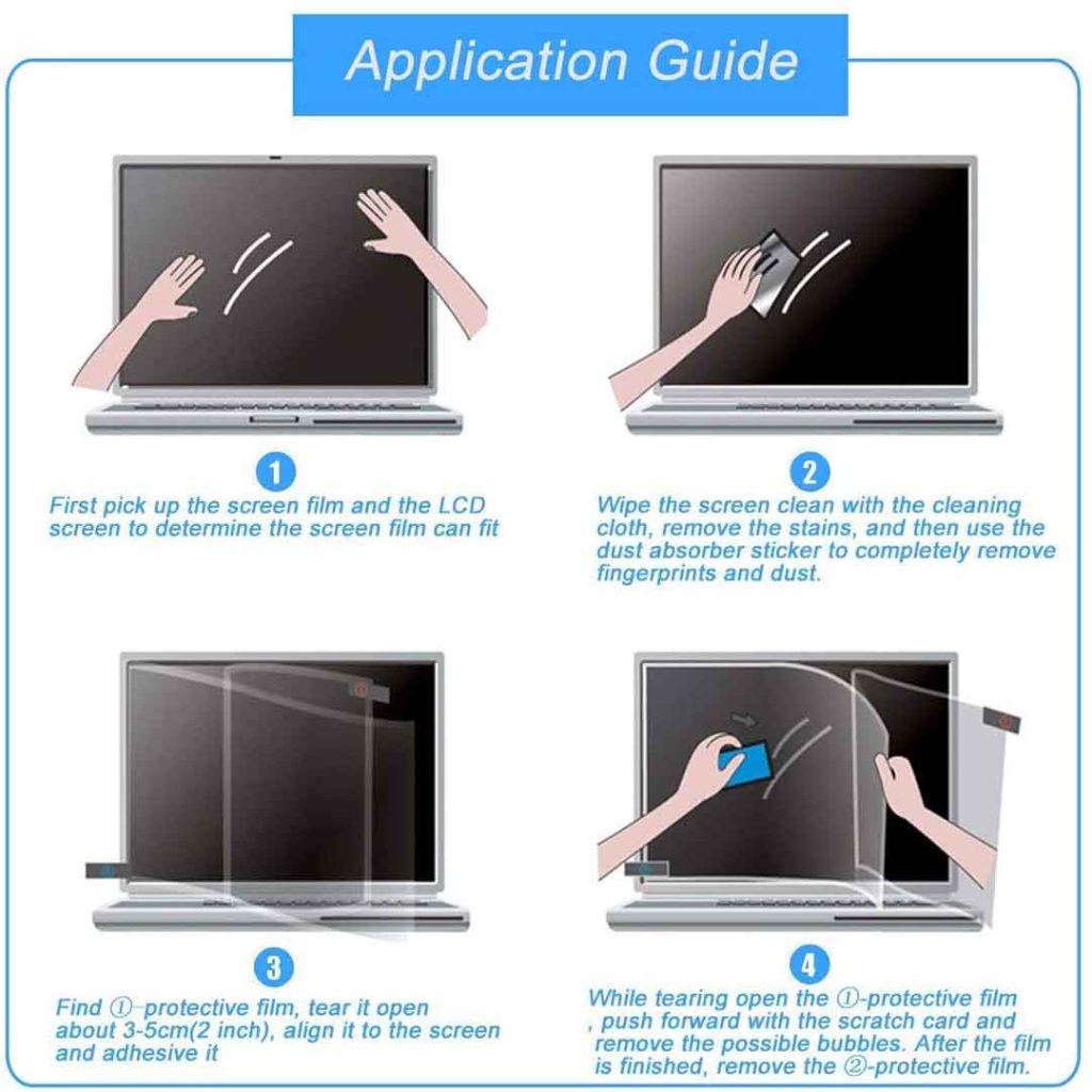 how to apply a screen protector for macbook pro 13 inch with/without touch bar A1706, A1708, A1989, A2159, A2251, A2289, A2338 (2016, 2017, 2018, 2019, 2020, 2021, 2022 Release)