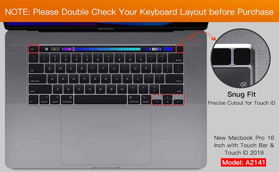 macbook pro 2020 keyboard cover with touch bar