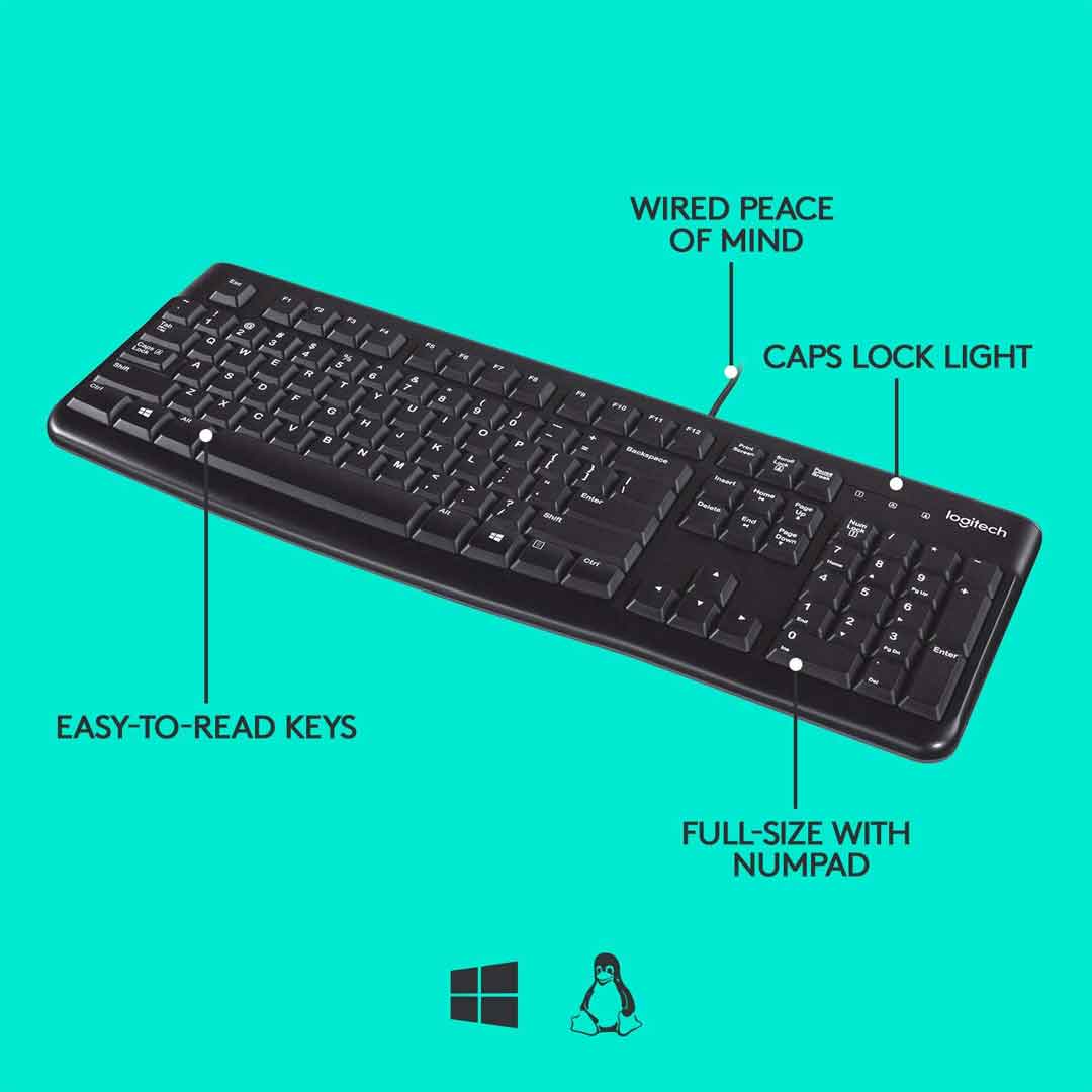logitech k120 keyboard specs