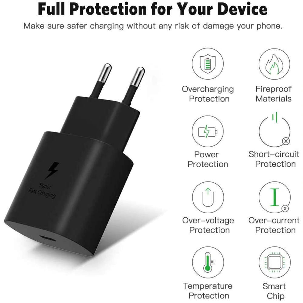 samsung 25w usb c fast charging adapter 1 US 2PIN SAMSUNG ORIGINAL 25W PD ADOPTER USB-C