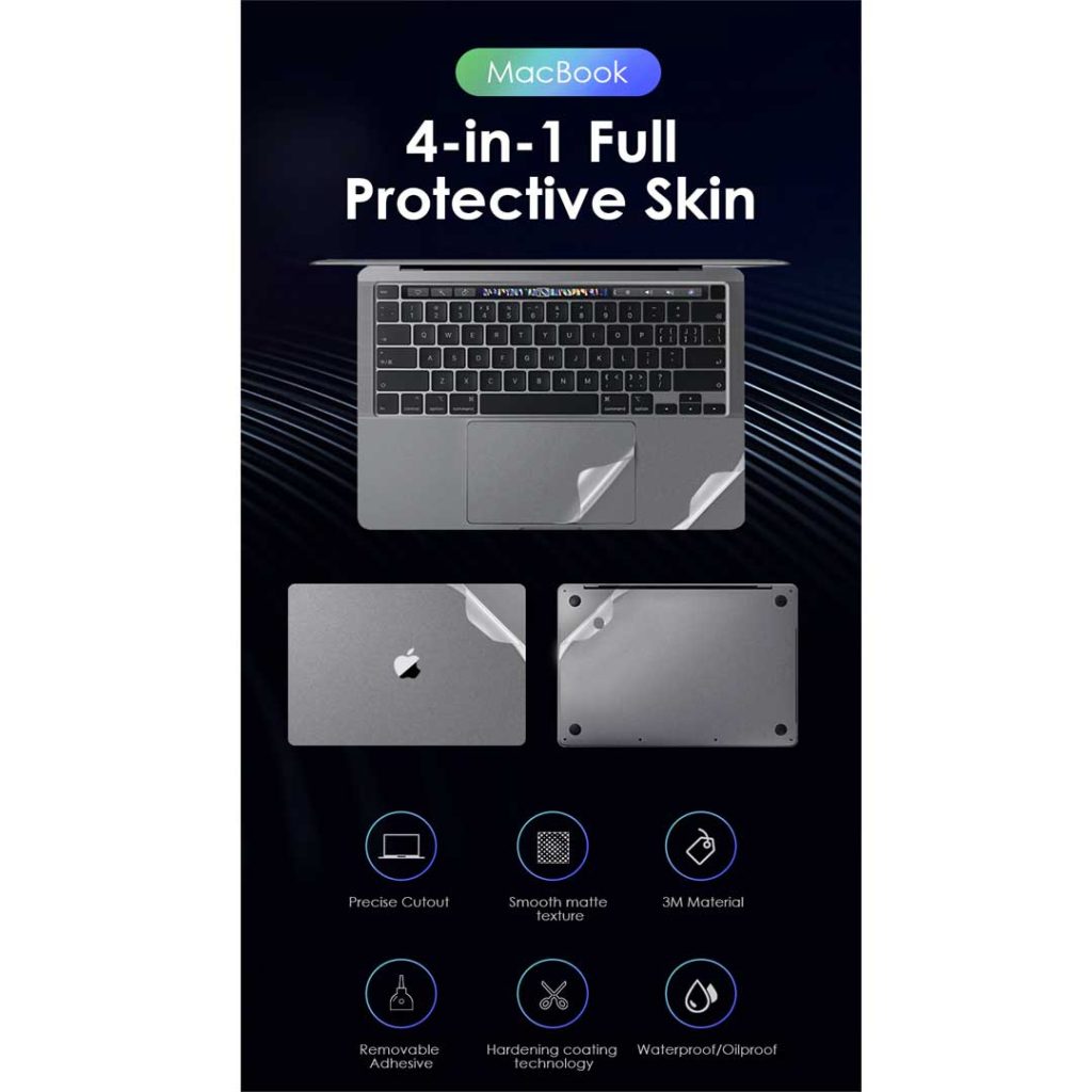 4 in 1 full body skin fo rmacbook pro 16 inch 2019, 2020 release