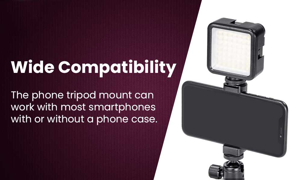 mobile phone holder with cold shoe mount with wide compatibility