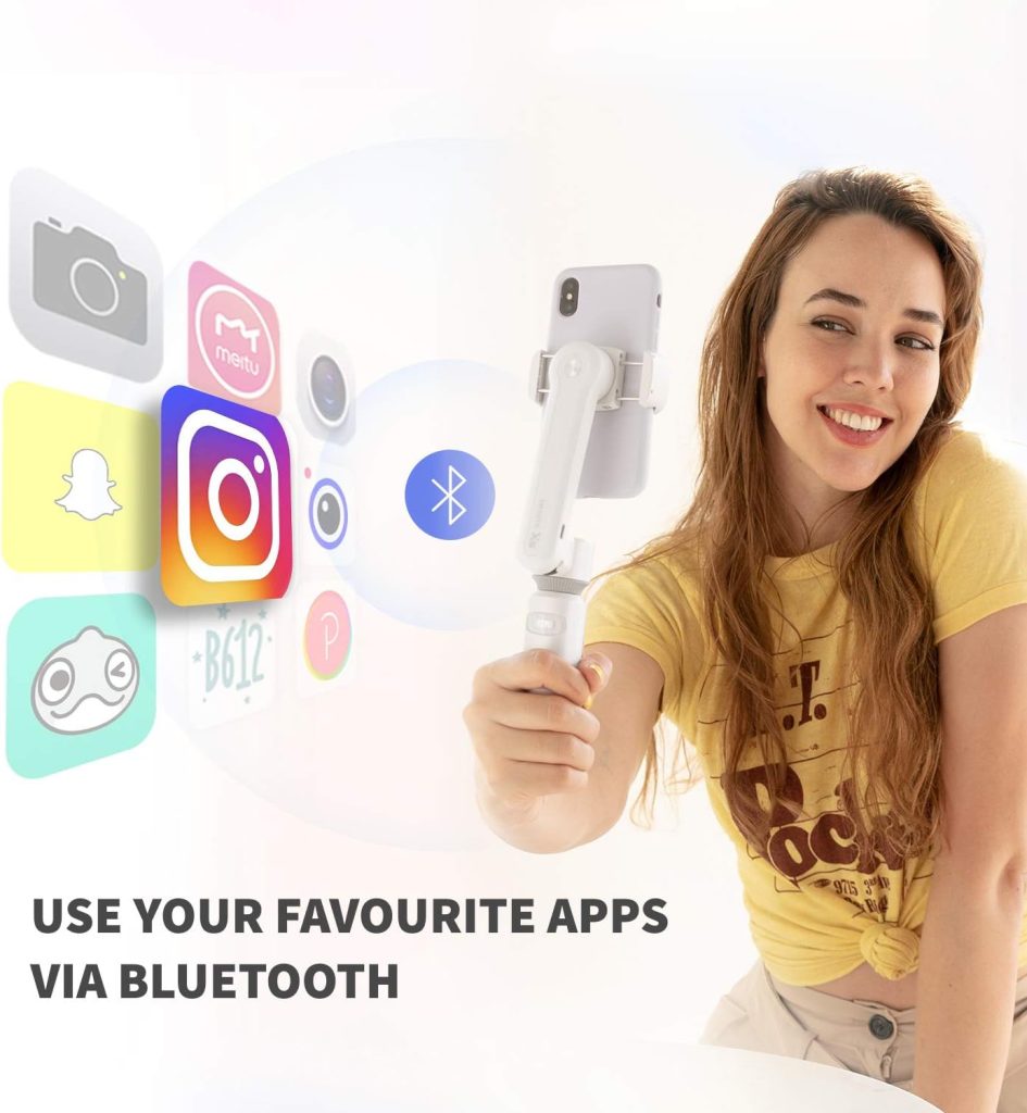 use your favorite app via bluetooth with zhiyun smooth xs smartphone gimbal for iphone and android